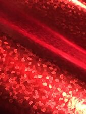 VTG CHRISTMAS RED GORGEOUS TEXTURED FOIL WRAPPING PAPER GIFT WRAP 1960 picture