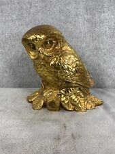 Vintage Owl Syroco Syracuse New York Figurine Owl Display Gold Toned USA Made  picture