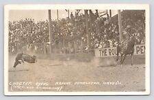 RPPC Pendleton Oregon Chester Byers Roping Doubleday Action Photo Postcard picture