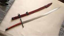 Custom Handmade Longsword with Red Leather Scabbard. picture