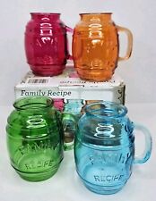 Circleware Family Recipe 26 oz Color Glass Barrel Mugs, Set of 4 picture