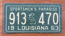 1963 Louisiana License Plate Cereal Premium Sticker (znc20071) picture