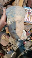 ANCIENT EGYPTIAN ANTIQUE Large CARVED WOODEN Mummy Coffin Mask Tomb (A00+) picture
