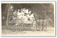 1912 Horses And Wagon New Hampton Iowa IA RPPC Photo Posted Antique Postcard picture