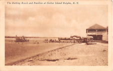 c.1915 Bathing Beach & Pavilion Shelter Island Heights LI NY post card picture