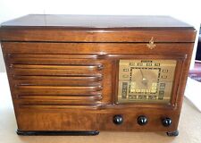 1940 Emerson  Silver Jubilee working TUBE RADIO  A + wood Cabinet Japan Europe picture