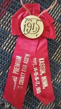 1915 Dodge County Fair, KASSON, MN Second Place Ribbon picture