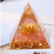 1PC Orgone Pyramid Crystal Pyramid With Onyx Flower Of Life EMF New picture