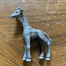 Vintage Spoontiques GIRAFFE Pewter Zoo Animals Figurine Statue 3” picture