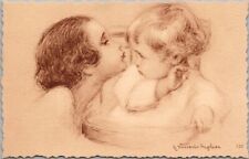 French Artist-Signed H. VINCENT-ANGLADE Postcard Mother with Baby / Unused #320 picture