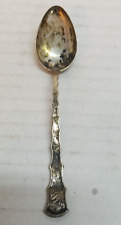 Vintage Unmarked Demitasse Spoon w/ Leaves picture