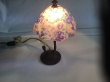 Dale Tiffany Art Glass Lamp Purple Flower Umbrella Accent Pre-Owned picture