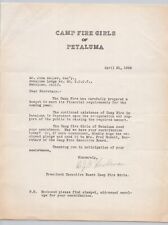 Vintage 1928 Camp Fire Girls of Petaluma, California Letter Contribution Request picture