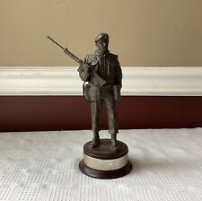 VTG Bronze Soldier Sculpture By Peter Hicks, Gift From General Ramsbotham, 1989 picture