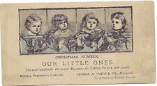 1870's-80's Our Little Ones Illustrated Magazine Cute Girls Trade Card picture