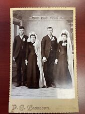 DOUBLE Wedding Couple Cabinet Card - P.E. Lassesen - Sioux Falls, SD - Backstamp picture
