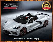 2023 Corvette Stingray - Pearl White - 70th Anniversary - Metal Sign 11 x 14 picture