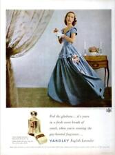 1948 Yardley PRINT AD English Lavender Fragrance Fashion Lady in Beautiful Dress picture