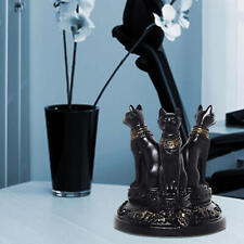 Triple Resin Egyptian Goddess Black Cat Decorative Statue Figurine Art Craft 5