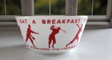 VTG 1937 Milk Glass Bowl “Eat A Breakfast Of Champions” Wheaties DiMaggio Sports picture