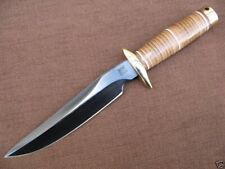 CUSTOM HANDMADE D2 STEEL SOG RECON BOWIE KNIFE HUNTING BOWIE WITH LEATHER SHEATH picture