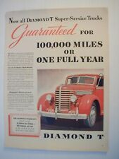 1939 Diamond T Trucks Gauranteed for 100,000 Miles VINTAGE PRINT AD L054FS picture