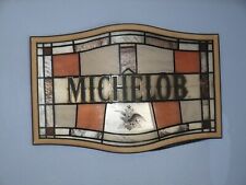 Vintage Michelob Beer Stained Glass Window Style Plastic Bar Sign 24”x16” picture