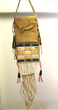 Antique Sioux 14 inch Tobacco bag with Plaited Quills picture