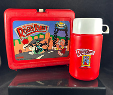 1987 WHO FRAMED ROGER RABBIT DISNEY THERMOS RED PLASTIC LUNCHBOX & THERMOS picture