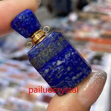 1pcs Natural Lapis lazuli jasper Perfume bottle Quartz Crystal Pendant Healing picture