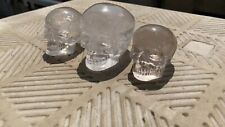 3pcs  2.8'' ~3.4 '' 992g  Natural clear crystal    carving   skull picture