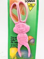 Vintage PAAS Easter Bunny Tongs Pink Color Dip Eggs Made In USA NEW NOS Kids Toy picture
