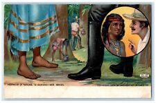 c1905 Footwear Of Nations Brazil Woonsocket Rubber Co. Shoe Advertising Postcard picture