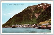 Juneau, Alaska AK - Winter and Pond Photo from the Channel - Vintage Postcard picture