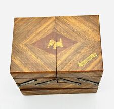 Scottie Dog Vintage Inlaid Wood Trinket Box Scottish Terrier NYC Jewelry Box picture