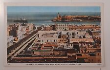Vintage Postcard Havana, Cuba Harbor Entrance from Hotel Sevilla 1920s Unsent  picture