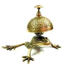 Vintage Unique Brass Frog Desk Bell Antique Hotel Counter Reception Bell Gift picture