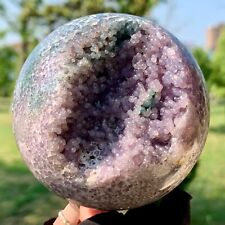 1.1LB Natural Grape Agate Crystal Ball Reiki Healing Home Decoration Gemstone picture