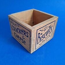 Vintage Cheese Crackers Biscuit Small Wooden Crate KOD Inc 1980 picture