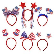 6 Pcs Patriotic Head Boppers 4th of July Headbands with Stars Uncle Sam Hat  picture