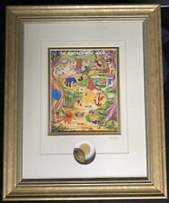 Disney stamps framed “the one hundred acre woods” with medallion LE - NEW picture