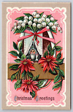 Vintage C1910 Blue Suited Santa Postcard Christmas Greetings picture