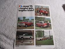 Vintage 1974 Jeep Exterior Colors Car Sales Brochure picture