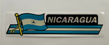 Nicaragua Flag Reflective Sticker, Coated Finish, Side-Kick Decal 12x2/12 picture