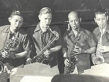R2 Photograph * Creased Photo*  Group Of Handsome Men Playing Saxophones 1950's picture