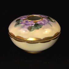 Limoges T&V Hair Receiver Purple Violets w/Gold Artist P.F. Painted 1892-1907 picture