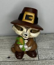 Vintage 1981 Hallmark Thanksgiving Pilgrim Raccoon Figurine picture