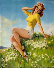 Spring, 1940s Original Vintage Jules Erbit Pin-Up Print Fresh Faced Beauty picture