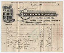 GRAPHIC 1897 BILLHEAD PORTLAND MAINE. B B FARNSWORTH SHOE CO. picture