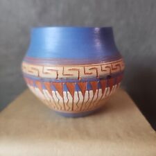 Navajo Hand Made Etched Pottery Vase Signed Inez  picture